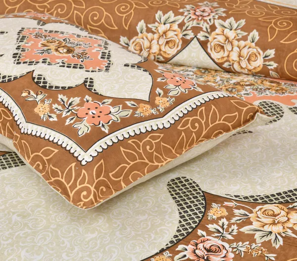 Brown_Cotton_Kaleen_Blossom_Double_Bedsheet_With_Pillow_Cover_100_X_108_Cm